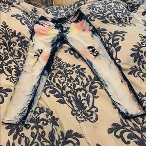 Tie Dye Jeans Great Fit High Rise With Rips